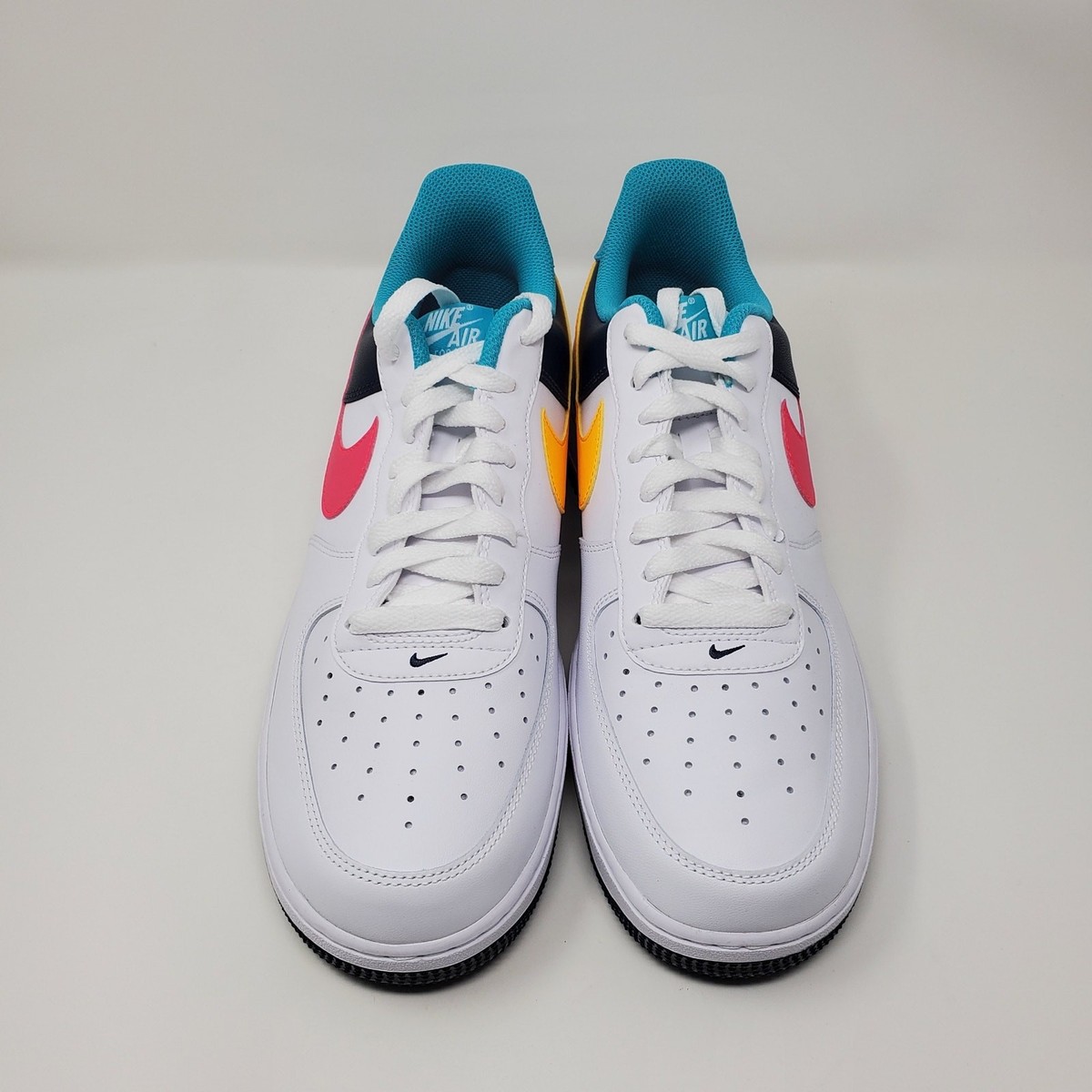 Nike Mens Sz 9 Shoes Air Force 1 Beach White Pink Blue 90s Neon HF4849-100 HF4849-100-Men Air Force 1 07 – WOODstack main image 3
