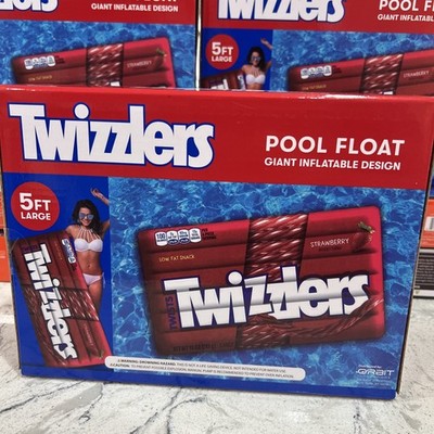Giant 5ft. Twizzlers Inflatable Pool Float Candy Red Licorice Design Raft NEW 