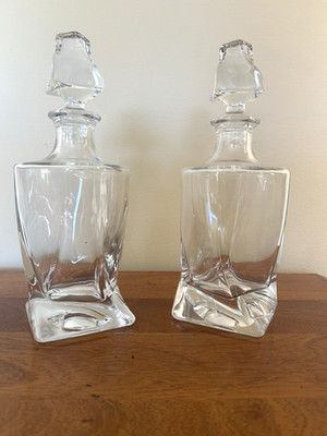 Crystalex Bohemia Quadro Decanter, 17-Ounce Bohemian Crystal Carafe with Stopper