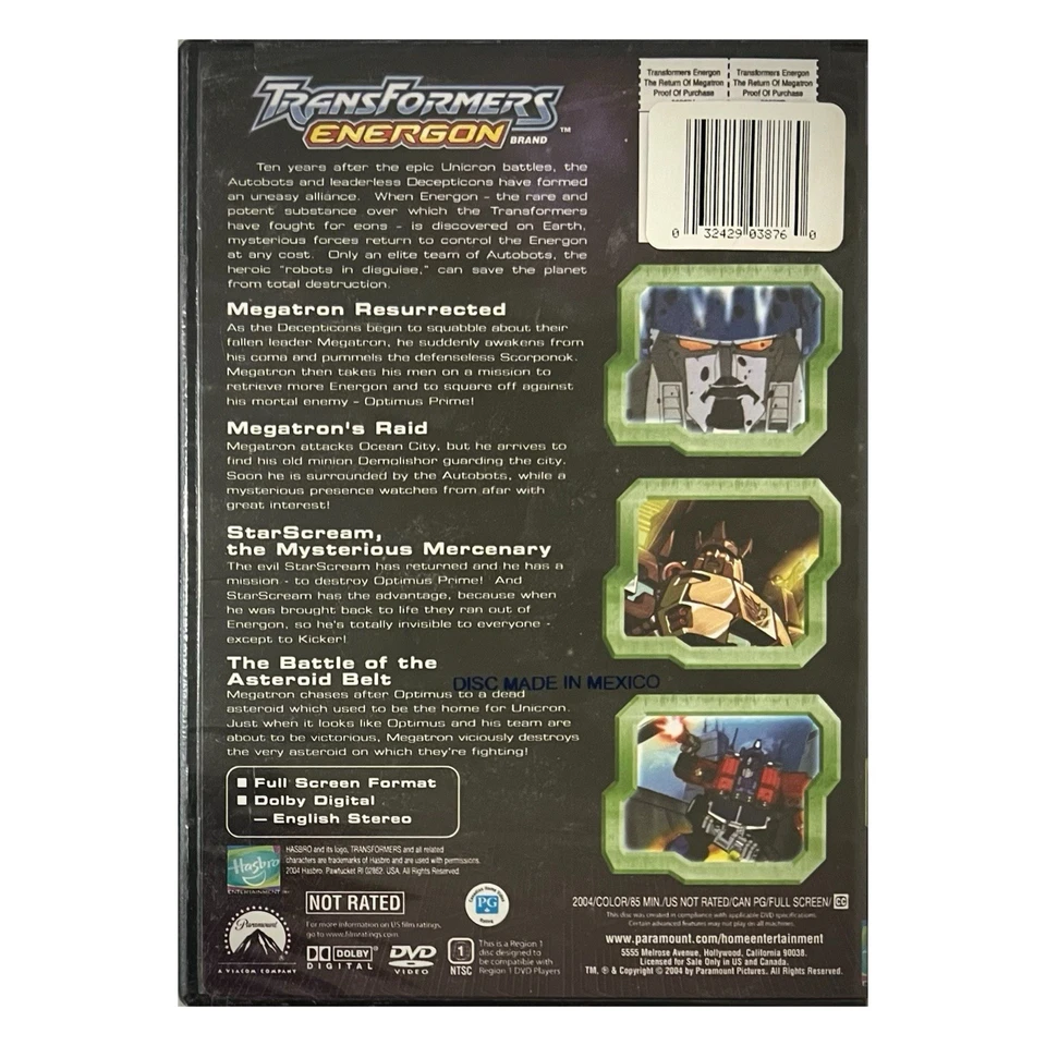 Transformers Energon: The Return Of Megatron (DVD, 2004) - NEW SEALED - Image 2 of 3