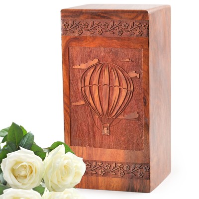 Surfer Wooden Memory Vault 8inch Elegant Burial Canister Classic Honor