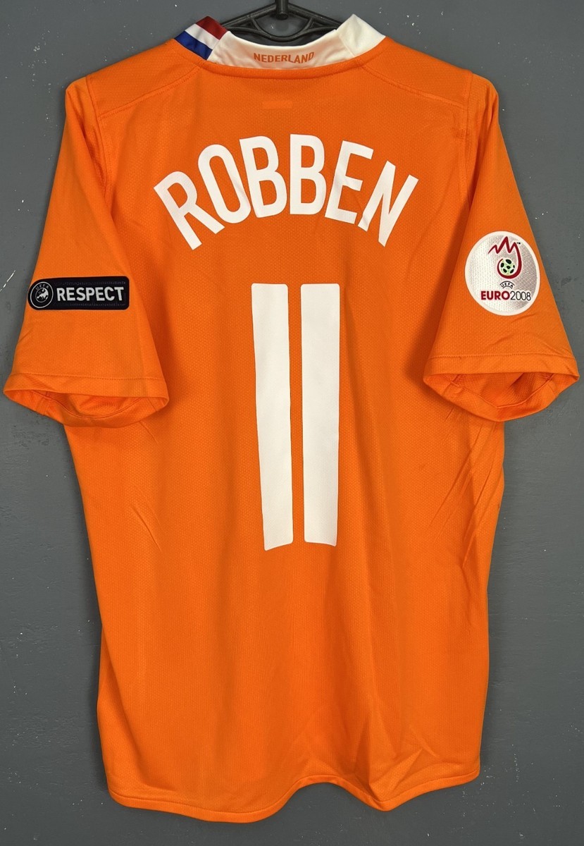 当時物 レアROBBEN 11 KNVB オレンジ ポロシャツ　L相当 MEN ROBBEN #11 HOLLAND 2008/2010 NETHERLANDS SOCCER FOOTBALL SHIRT