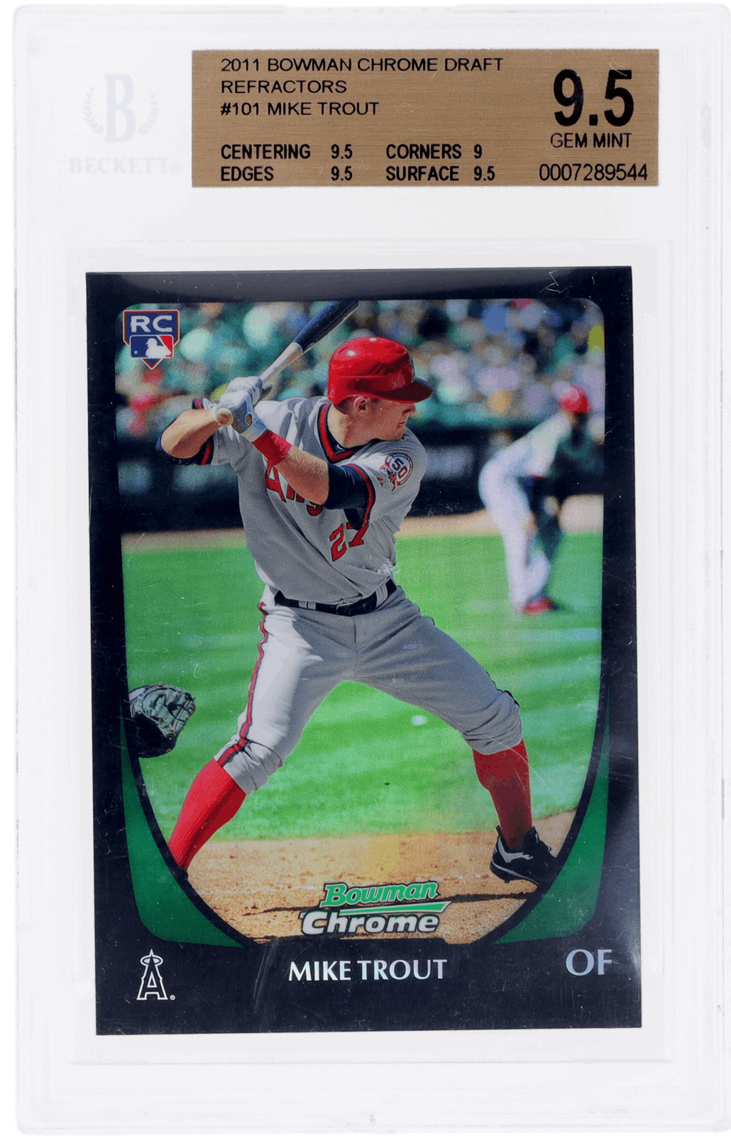 2011 Bowman Chrome Draft Mike Trout Refractor #101 BGS 9.5 Rookie RC