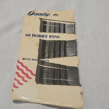 Vintage Goody Gray Bobby Pins Card 60 Count Made in USA Retro 824/3 New Old Stoc