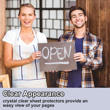 5 Pcs 8.5 X 11 Inch Rigid Sheet Protectors, Clear Plastic Document Sleeves, H...