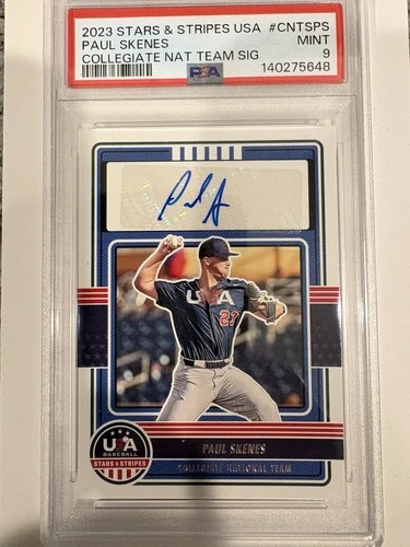 2023 Panini USA Baseball Stars & Stripes - USA Collegiate Paul Skenes Auto PSA 9