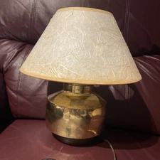 Vintage Brass Ginger Jar Table Lamp Small 120 V Urn Double Light 12"