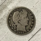 1907 Barber Half Dollar Silver Coin – Circulated – Collector Grade