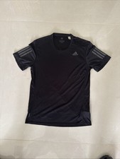 Adidas Men's Black Stripe Running T-Shirt Size S Short Sleeve