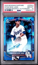 2025 BOWMAN SAPPHIRE HYUN-SEOK JANG CHROME PROSPECTS AUTO /199 CPS-HJ PSA 10