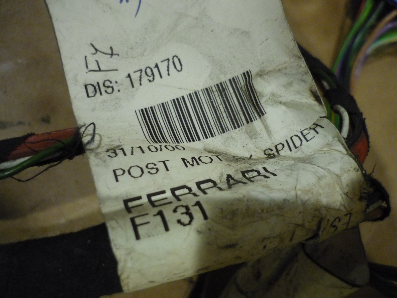 Ferrari 360 Spider- LH Rear Body Engine Compartment Wiring Harness- P/N 179170