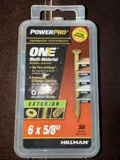 Power Pro One Exterior Screws, Flat Head, exterior, 6"x 5/8", #116781, 50pcs