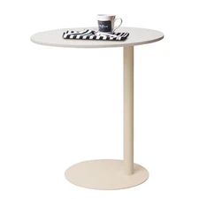 Marble Top Sofa Side Table | Robust Iron Base with Elegant Round Design for L...