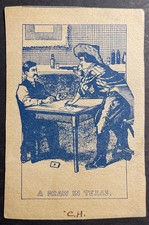 A Draw in Texas Woman Cards Revolver Texas printed 1905 IL hand-cut