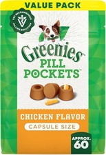 Greenies Pill Pockets for Dogs Large Size, Chicken Flavor, 15.8 oz. Pouch