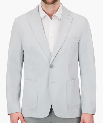 C-LAB NYC Men's Tech Motion Packable Woven Tech Jacket Light Grey Sz 44R NWT