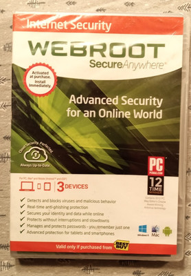 Webroot. Internet Security For PC, MAC and Mobile. Unopened. U.S. Only.