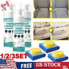 3xCar Interior Nano Foam Spray,No  Rinse Dirt Stain Remover Deep Cleaning Cleaner
