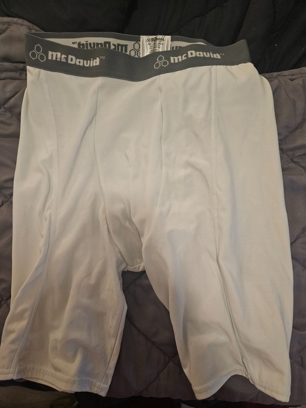Junior Large McDavid Compression Shorts, White