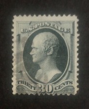 1873 U.S. Scott #165 Used 30 Cent Gray Black Alexander Hamilton Stamp