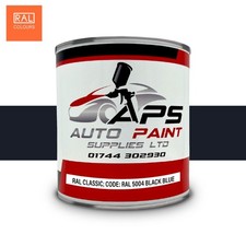 1L ENAMEL SATIN PAINT RAL 5004 BLACK BLUE METAL CHASIS CAR BIKE VAN