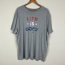 Life is Good Crusher Tee Mens XXL Red White Blue Graphic Patriotic USA Flag