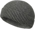 Wool Fisherman Beanie for Men Women Short Style Warm Winter Knit Watch Cap