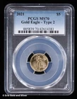 2021 $5 American Gold Eagle 1/10 oz PCGS MS70 Type 2