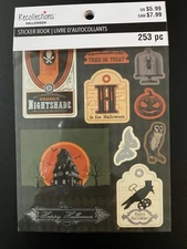 RECOLLECTIONS HALLOWEEN STICKER BOOK 12 PAGE 253 PC STICKERS LABELS TAGS VINTAGE