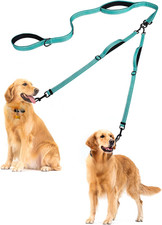 Double Dog Leash, No Tangle Dual Leash, Reflective Walking Training Lead, 4 Comf
