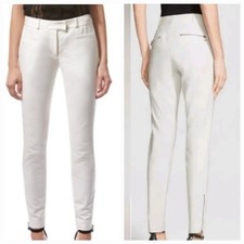 NWT Veronica Beard Skinny Zip Trouser Size 4 Ivory Quiet Luxury Casual Office
