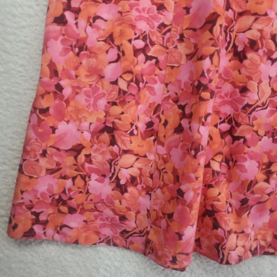 Falda midi Talbots para mujer talla 18 rosa floral línea A flores cottagecore Foto 2 de 4