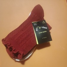 Art Class Girls Crew Socks 2 Pair Size M Shoe Size 9-2.5