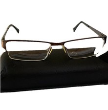 MARC ECKO Renegade Eyeglass Frames Pewter 54/17/140 FLEX Hinges - Leather Case