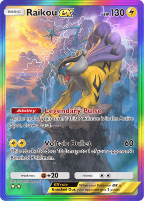 Pokemon TCG POCKET - Trade Raikou Rainbow Rare - 2 Star English Card