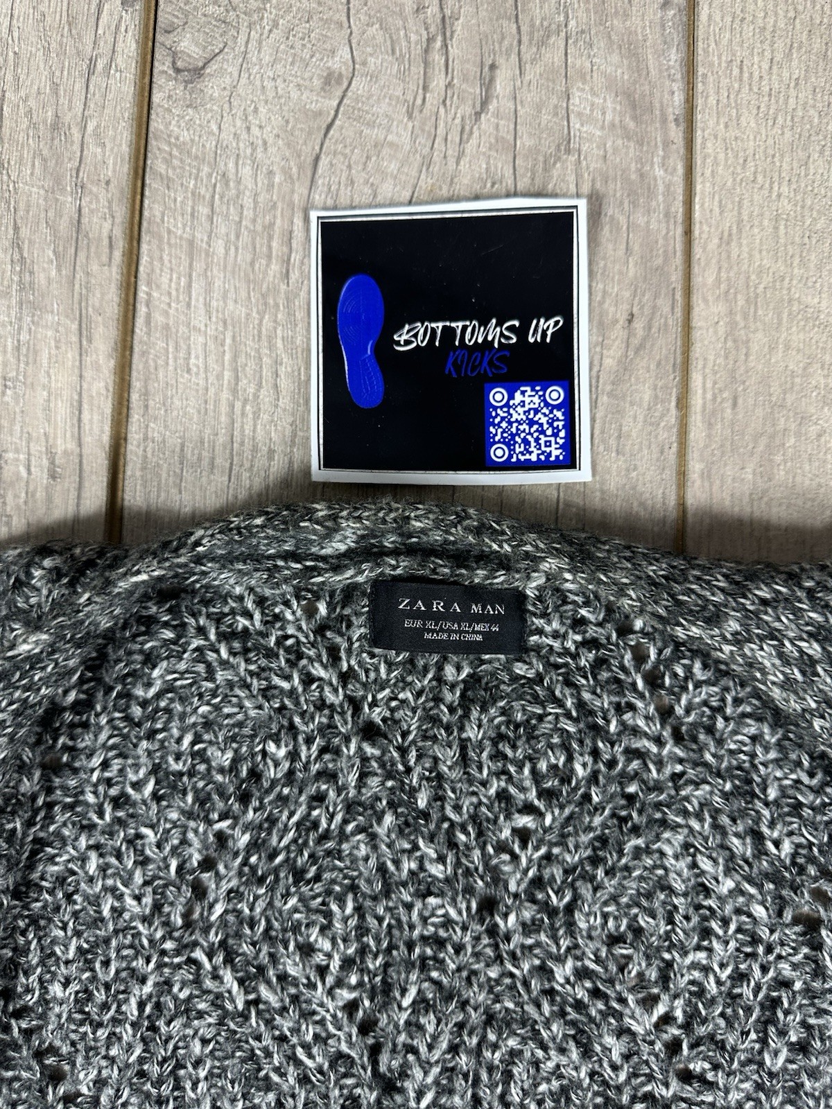 ZARA MAN Grey Knitted Patterned Buttonless Cardig… - image 5