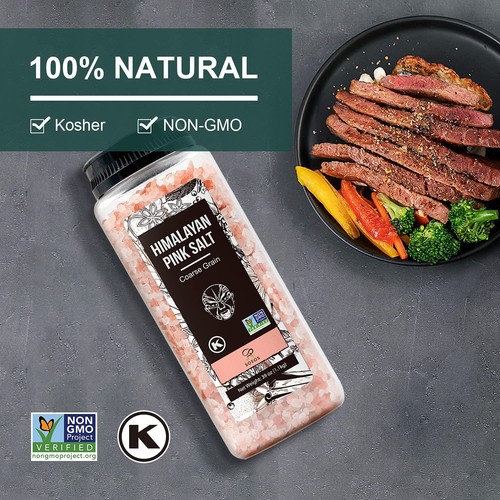 Himalayan Salt, Coarse Grain, 39Oz (2.4 Pound), Non-GMO Himalayan Pink Salt, ... - Picture 6 of 7
