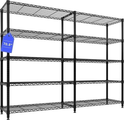 Shelves 5/4-Tier Heavy Duty Rack Shelving Unit Adjustable Metal Garage Storage