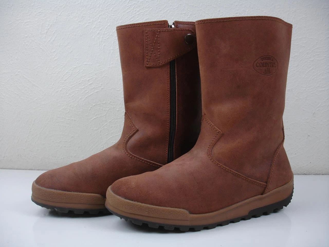 Men's 9 9.5 M 43 Tecnica Country Brown Leather Winter Boots Faux Fur Lined Italy