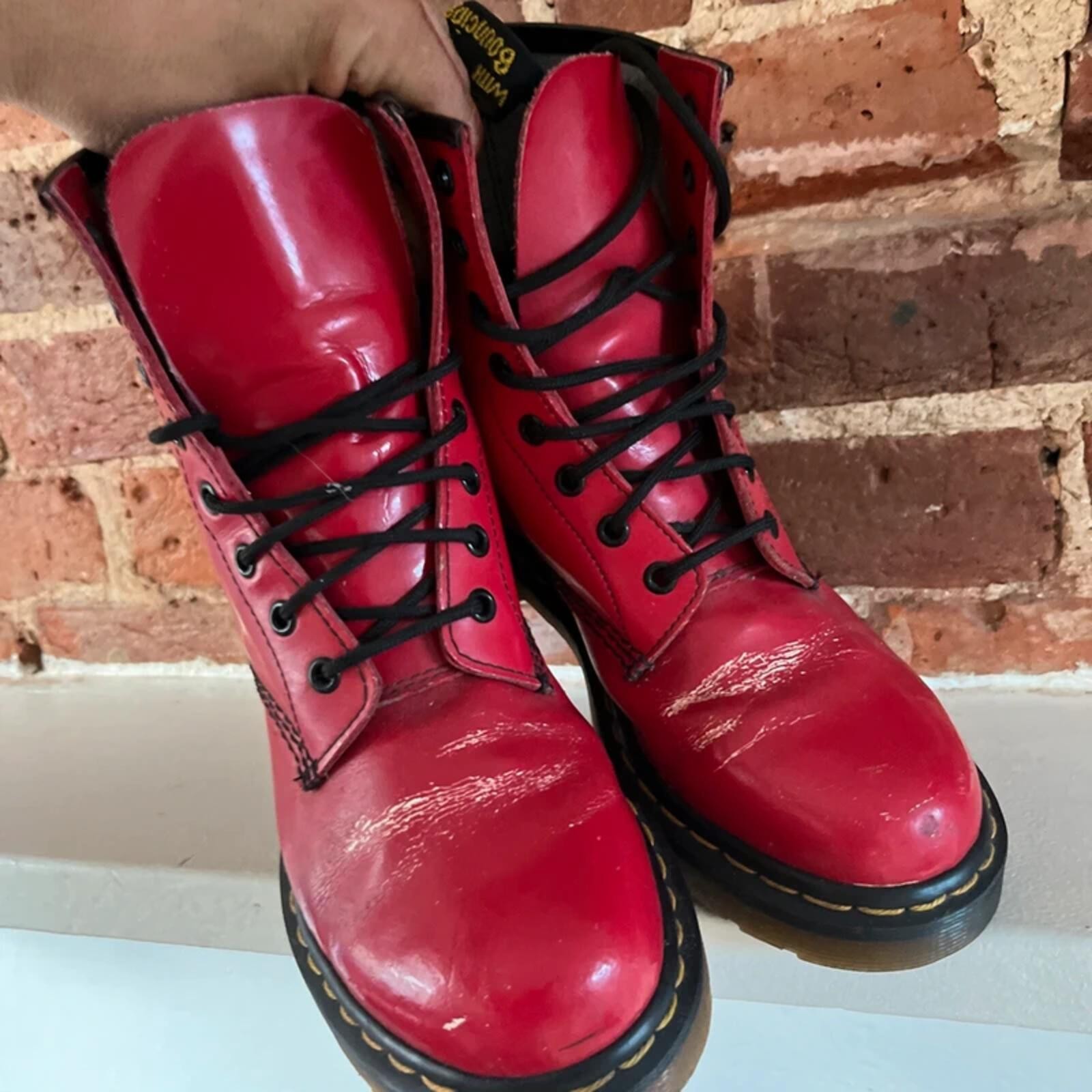 Vintage Dr Marten Women’s Red Leather Boots | UK Size 7 image 7