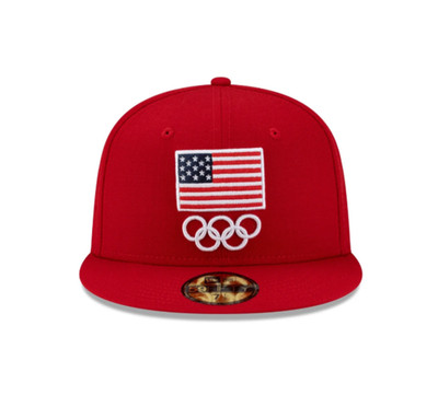 New Era Team USA Curling Olympic 59FIFTY Fitted Hat | Red | Size: 7 1/2