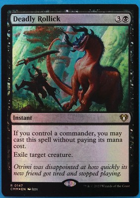 Deadly Rollick FOIL Commander Masters NM Black Rare CARD (510661) ABUGames