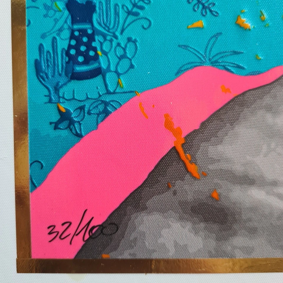 LA ROUGE -FRIDA KAHLO polimaterial serigrafía sobre lienzo arte pop callejero... Foto 3 de 4