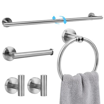 Brushed Nickel Bathroom Hardware Accessories Set 5 Piece, Stainless Steel Bat...