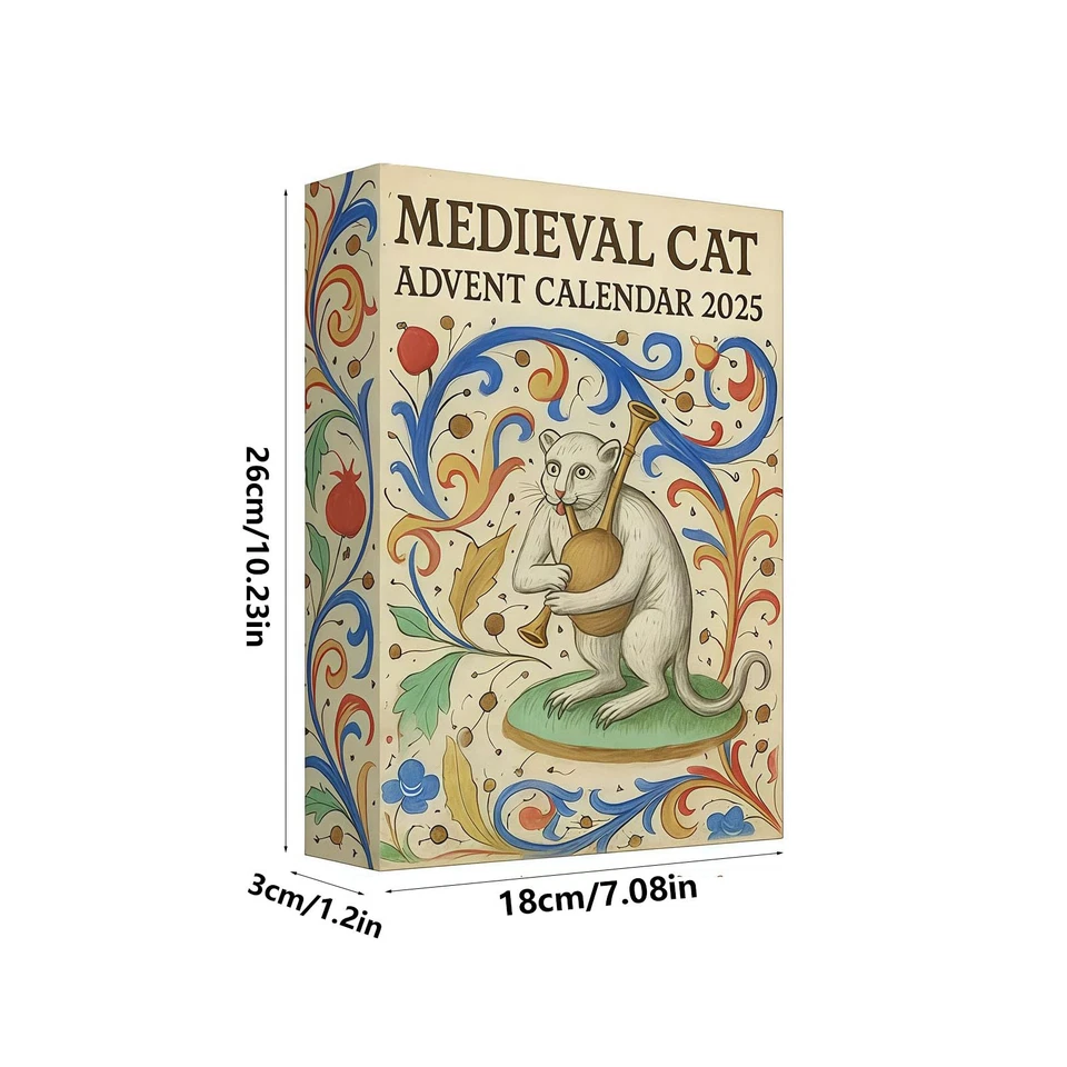 Medieval Cat Advent Calendar 2025 24 Days Christmas Holiday Giffts Countdown - Image 3 of 4