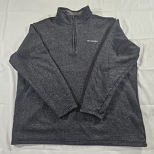 Columbia Fleece Sweater Size XLT Gray Quarter Zip Outdoors Jacket Sweatshirt
