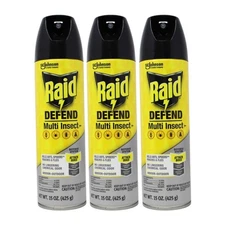 3-Pack Raid Multi Insect Killer, Kills Ants, Spiders, Roaches and Flies, 15 oz