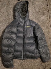 Marmot Jacket Mens L Gray 800 Fill Hooded Dow...
