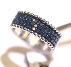 NEW 925 sterling silver fancy blue .50ct diamond 7.5mm Wide band ring 3.3g women — photo 5
