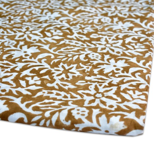 5 yard Indian Cotton Hand Block Flower Printed Handmade Cotton Fabric Natural - Picture 6 of 6